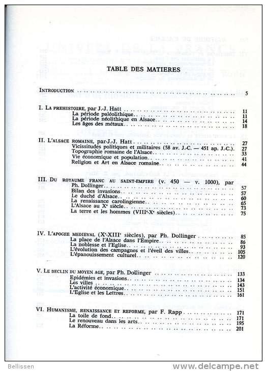 Histoire De L'Alsace, Sous La Direction De Philippe DOLLINGER, Ed. Privat, 1970 Ex. N° 2498/5080 - Alsace