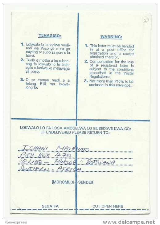 1992 Lettre Recommandée En Exprès De Ramokgwebana Pour Jersey Gde Bretagne - Botswana (1966-...)