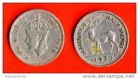 MAURITIUS 1950 Coin 1/2 Rupee Copper Nickel C077 - Mauritius