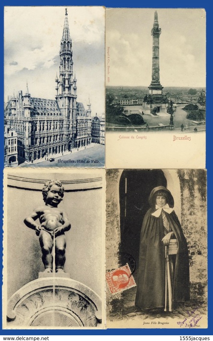 LOT DE BELGIQUE : LOT DE 96 CPA NEUVES ET ÉCRITES - LA PLUPART DES ANNÉES 1900- 1930 (VOIR DÉTAILS ET PHOTOS)