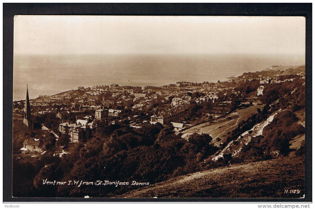 RB 964 - 1929 Real Photo Nigh Postcard - Ventnor Isle Of Wight From St. Boniface Downs - Ventnor