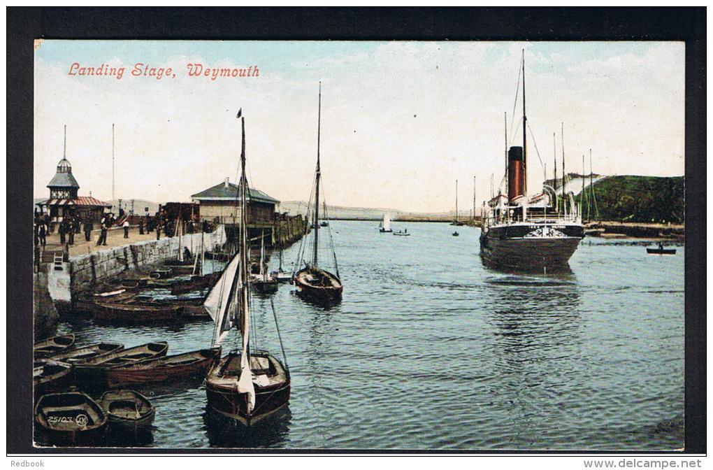 RB 964 - Early Postcard - Landing Stage &amp; Boats - Weymouth Dorset - Weymouth