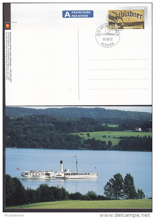 Norway Postal Stationery Ganzsache Entier Postkort 1-2 Porto Betalt Taxe Percue Skibladner MJØSA 2002 (2 Scans) - Enteros Postales