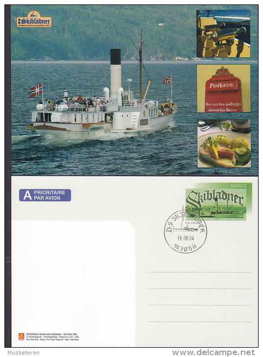 Norway Postal Stationery Ganzsache Entier Postkort 1-2 Porto Betalt Taxe Percue Skibladner MJØSA 2003 (2 Scans) - Postal Stationery