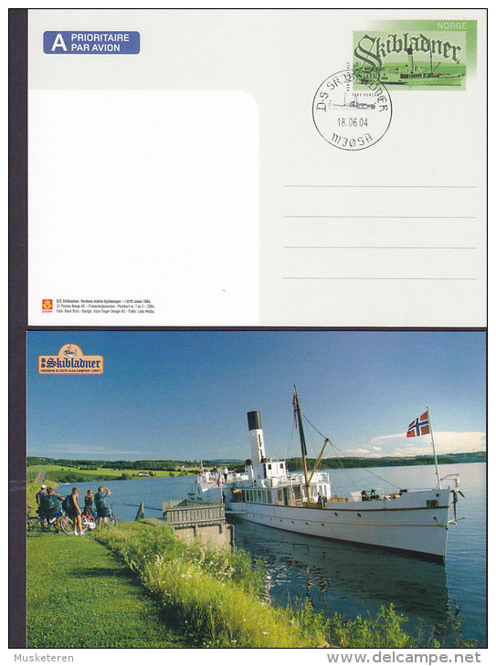 Norway Postal Stationery Ganzsache Entier Postkort 1-2 Porto Betalt Taxe Percue Skibladner MJØSA 2003 (2 Scans) - Postal Stationery