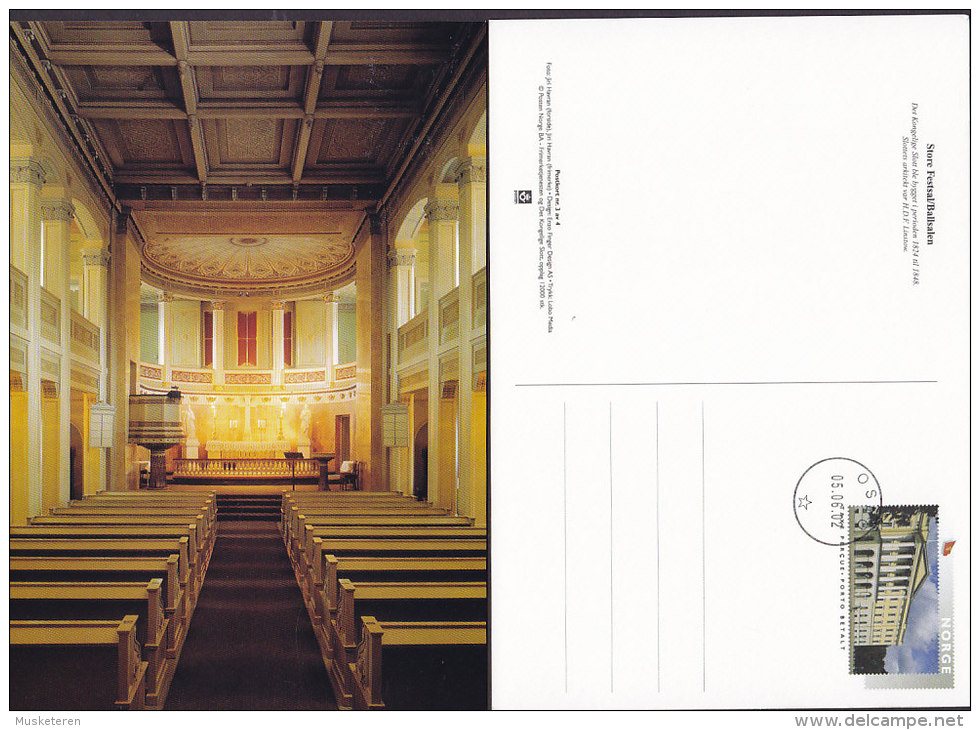 Norway Postal Stationery Ganzsache Entier Postkort 1-4 Porto Betalt Taxe Percue Royal Castle Schloss OSLO 2002 (4 Scans) - Enteros Postales