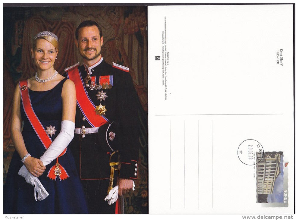 Norway Postal Stationery Ganzsache Entier Postkort 1-4 Porto Betalt Taxe Percue Royal Castle Family OSLO 2003 (4 Scans) - Postwaardestukken