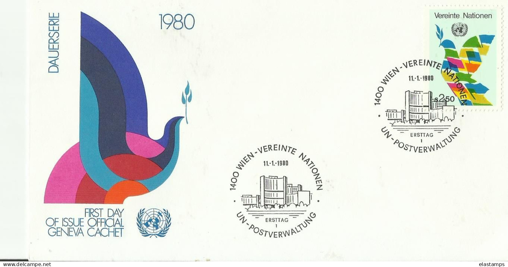 =UN WIEN FDC 1980 - FDC