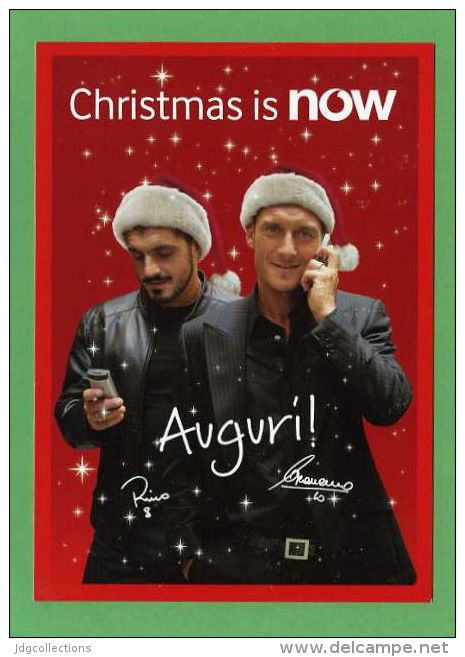 # TOTTI & GATTUSO, Milan-Roma Postcard, Christmas Is Now By Vodafone - Soccer