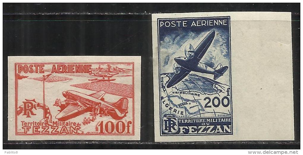 FEZZAN 1948 AEREA AIRMAIL AVION SERIE COMPLETA COMPLETE SET MNH NON DENTELLATA IMP. - Nuovi