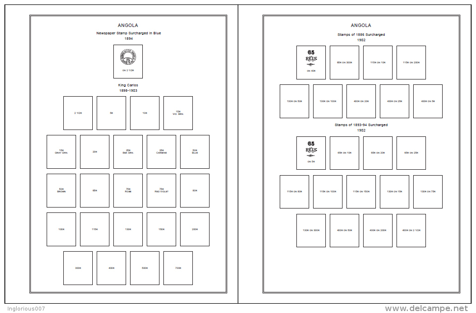 ANGOLA STAMP ALBUM PAGES 1870-2011 (241 Pages) - Anglais