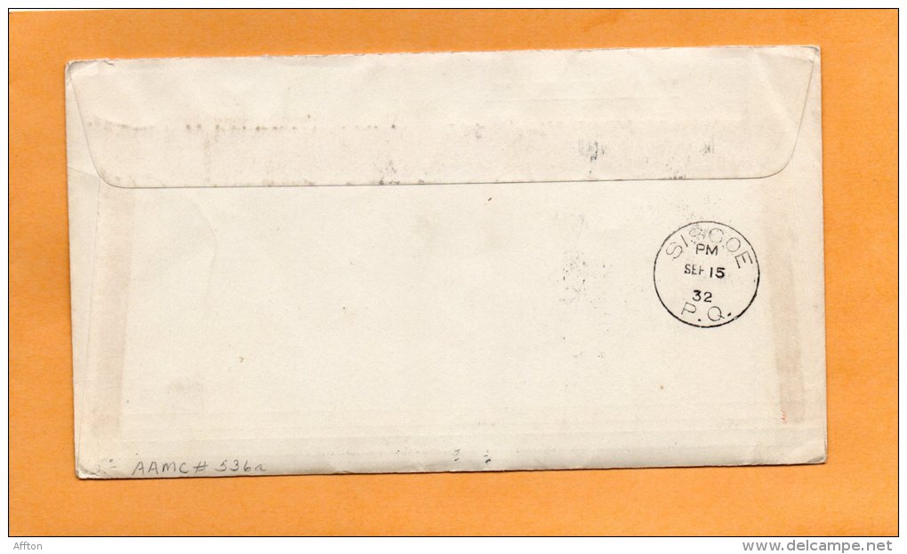 Pascalis  To Siscoe 1932 Canada Air Mail Cover - Premiers Vols
