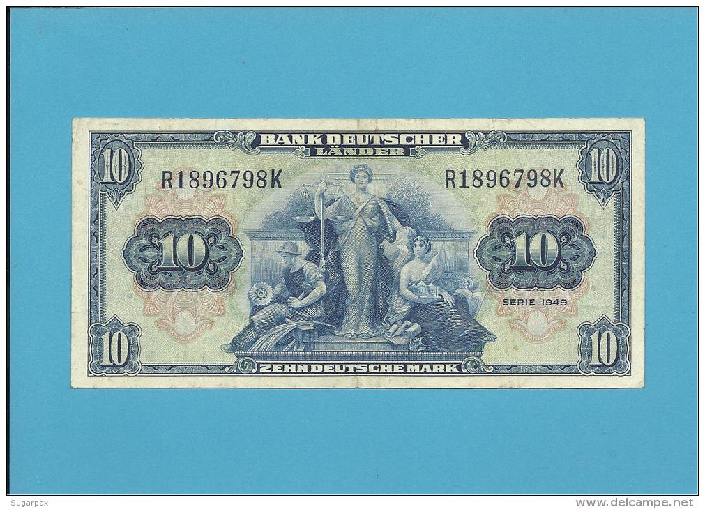 GERMANY - 10 DEUTSCHE MARK - 22.08.1949 - P16a - DEUTSCHLAND - BANK DEUTSCHER LÄNDER - 10 Mark