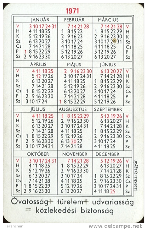 COMMUTER RAIL SUBURBAN RAILWAY RAILROAD TRAIN * TRAM TRAMWAY * COG RAILWAY RACK RAILWAY * CALENDAR * BKV 1971 * Hungary - Petit Format : 1971-80