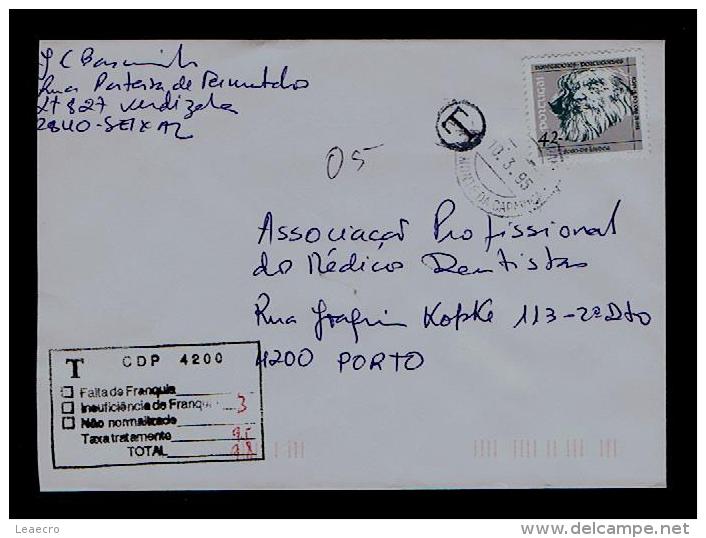 Portugal Tax T Multa Cover Covers 1995 MONTE DA CAPARICA Discoveries Gc1662 - Lettres & Documents