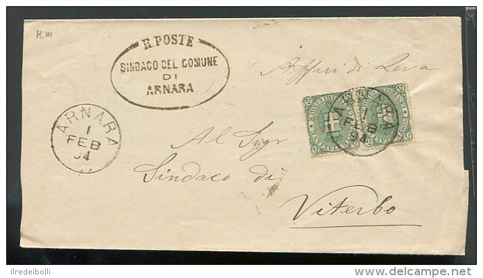 1894  RARA   COVER REGNO DA ARNARA  ROMA  X  VITERBO - Storia Postale