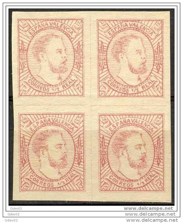 ES159-L1801TRE.CARLISTAS. Spain.Espagne. Rey CARLOS   Vll.1874.( Ed 159**+159A**).LUJO - Nuovi