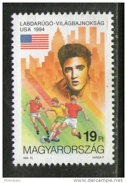 Hungary 1994 Football American Flag Elvis Presley Sc 3447 Jazz Pop Singer Entertainers MNH # 2932 - Musique