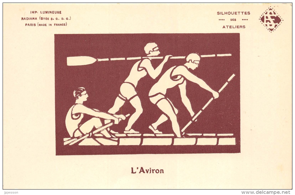 SPORT  AVIRON  FANTAISIE   CARTE LUMINEUSE  ILLUSTRATEUR - Rowing