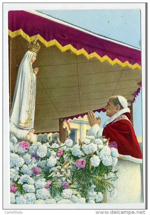 FÁTIMA - Papa Paulo VI Em 13 Maio 1967 Em Fátima  (2 Scans) - Santarem