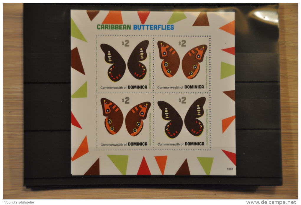 M 318 + DOMINICA 2013 VLINDERS BUTTERFLIES PAPILLON SCHMETTERLING MNH NEUF ** - Dominica (1978-...)