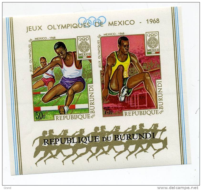 Burundi-JO Mexico-Atlétisme-BLOC 26***MNH- NON Dentelé - Ete 1968: Mexico