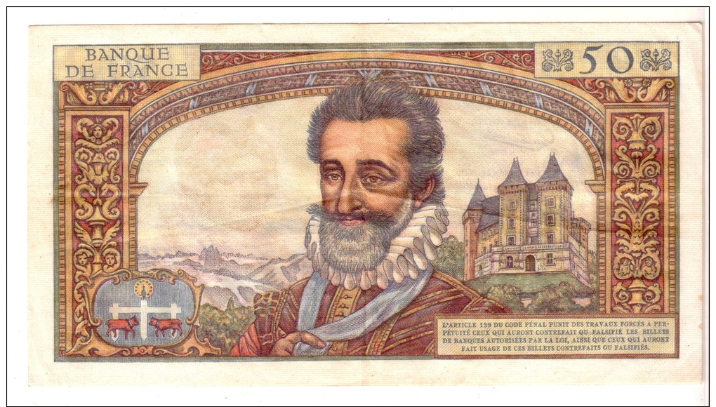 50 Fr.  Henri  IV.   5. 3.1959.   Envoi  Gratuit  En  France ... !!! - 50 NF 1959-1961 ''Henri IV''