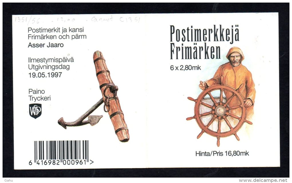 Finlande ; Finland  ; 1997  ; N° Y:  1351/56 ;   N**  ;   " Carnet * 1351 "  ; ; Cote Y  : 12.00   E. - Unused Stamps