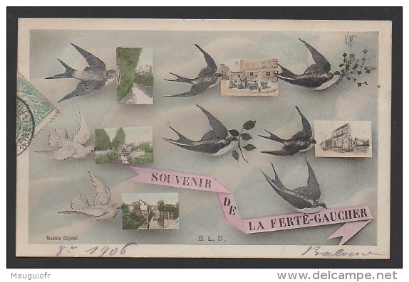 DF / SOUVENIR DE LA FERTÉ-GAUCHER / HIRONDELLES ET CARTES POSTALES ANCIENNES - Souvenir De...