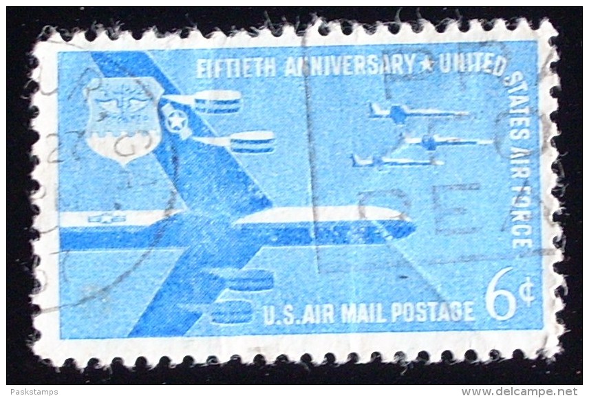 1957 6c Airmail Air Force - Catalog # C49 - 2a. 1941-1960 Oblitérés