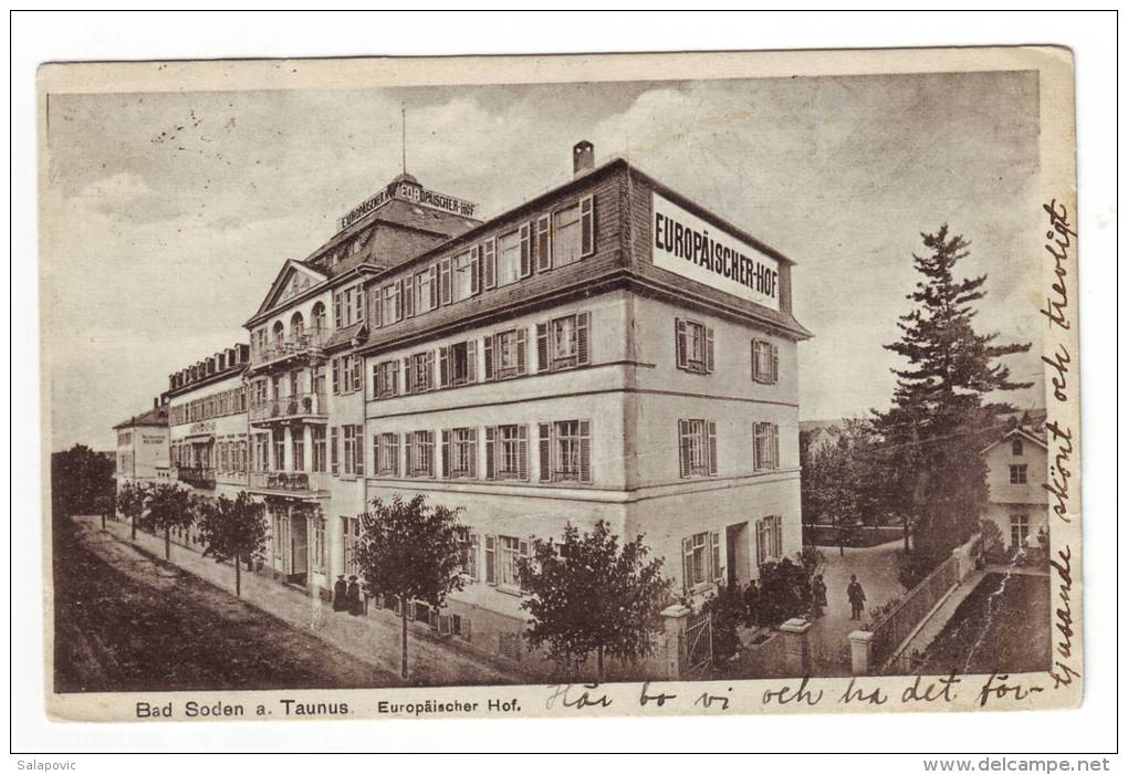 Bad Soden - A. Taunus, Europäischer Hof  1922    2 SCANS - Bad Soden
