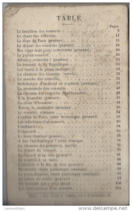 Almanach de la Nouvelle Chanson / Calendrier/Chansons de conscrits patriotiques de Casernes / Le Bailly/ 1883     PART23