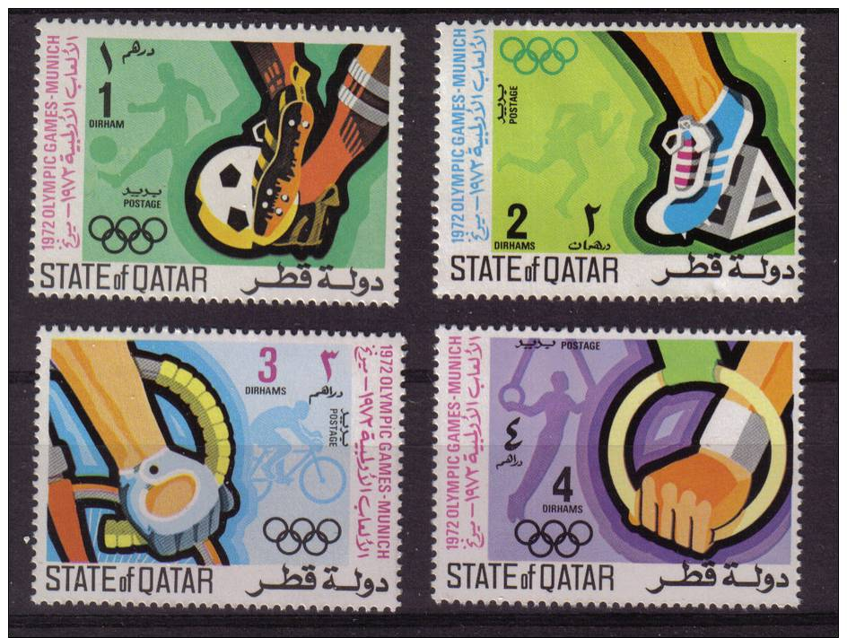 OLYMPICS 1972 MUNICH OLYMPICS UNMOUNTED MINT QATAR MNH UAE FOOTBALL CYCLING GYM - Qatar