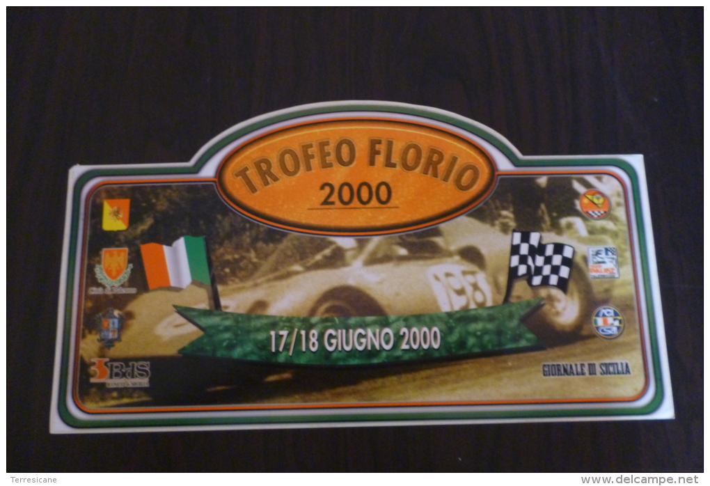 TARGA TABELLA CM. 23 X 40  25 TROFEO FLORIO 2000 ADESIVA B3 - Autosport - F1