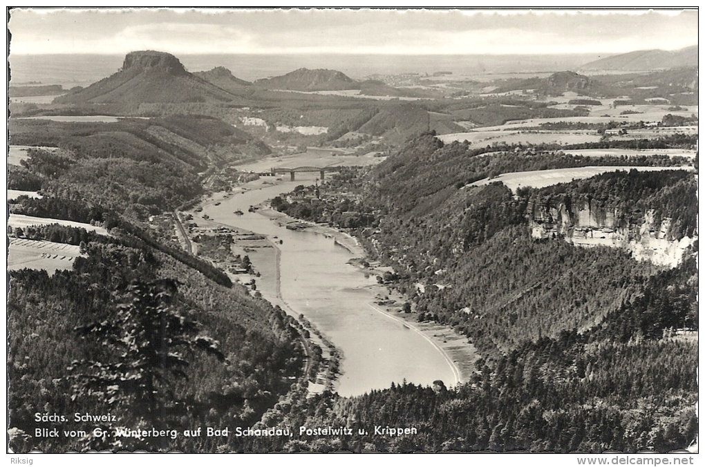 Blick Vom Gr. Winterberg Auf Bad Schandau   Postelwitz U. Krippen   - Germany  S-526 - Bad Schandau