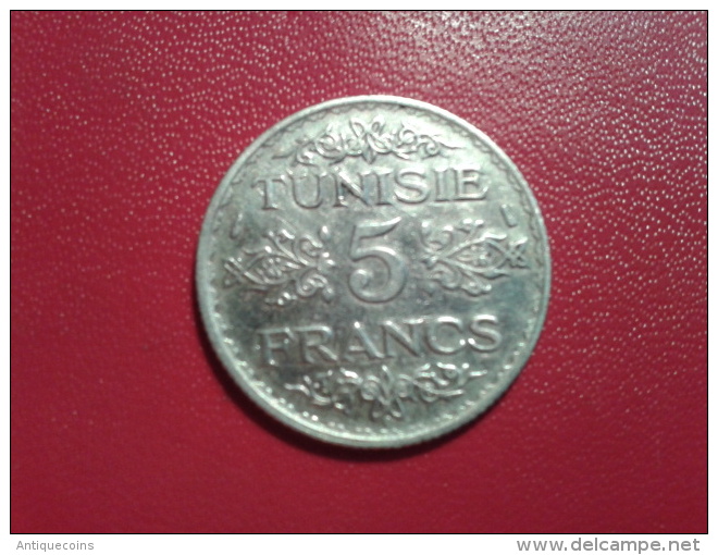 TUNISIA "5 FRANCS 1934/35" - Tunesien