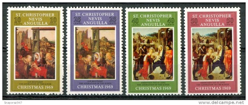1972 St.Christpher Nevis Anguilla Natale Christmas Noel Set MNH** Nat35 - San Cristóbal Y Nieves - Anguilla (...-1980)