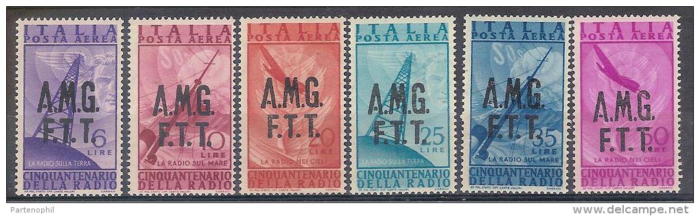 ** 1947 TRIESTE "ZONA A" RADIO POSTA AEREA  MNH (SASS.N. A7/A12) CAT. € 60,00 - Poste Aérienne