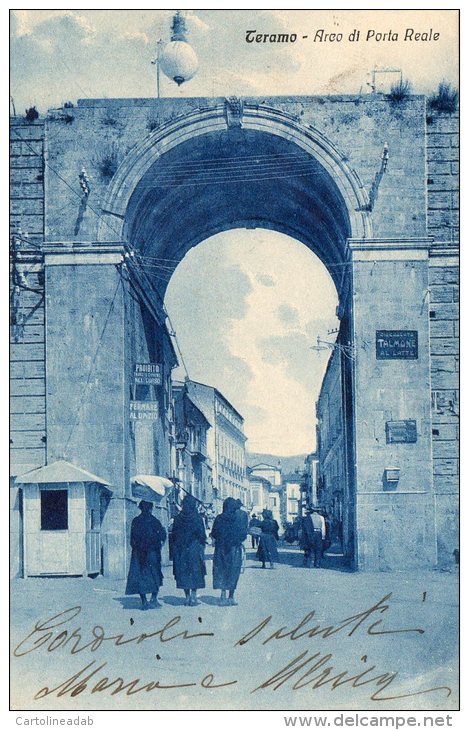 [DC6900] TERAMO - ARCO DI PORTA REALE - Viaggiata 1931 - Old Postcard - Teramo