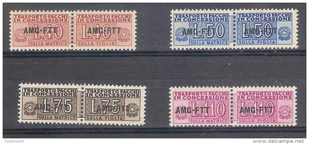 ** 1953 TRIESTE "ZONA A" PACCHI IN CONCESSIONE MNH (SASS.N.1-4) CAT. € 100,00 - Postal And Consigned Parcels