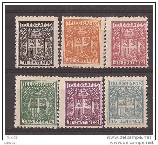 ESTGFSASF68-LA772-TESCARMOTRO.Spain. Espagne.TELEGRAFOS ESPAÑOL.ESCUDO DE ESPAÑA.1932/3. (Ed 68/73**)  Sin Charnela. - Andere & Zonder Classificatie