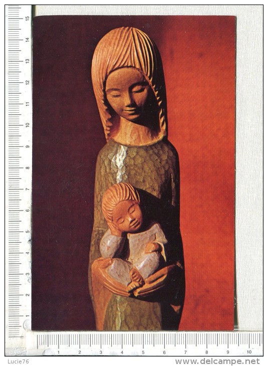 VIERGE à L ENFANT  -  Statue En Bois Scultpté - Vergine Maria E Madonne