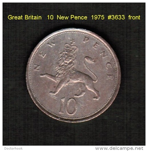 GREAT BRITAIN   10  NEW PENCE  1975  (KM # 912) - 10 Pence & 10 New Pence