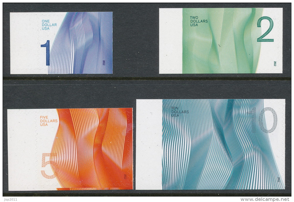 USA 2012 Scott 4717-4720, Waves Of Color, Complete Set Of Four,  MNH (**) - Unused Stamps