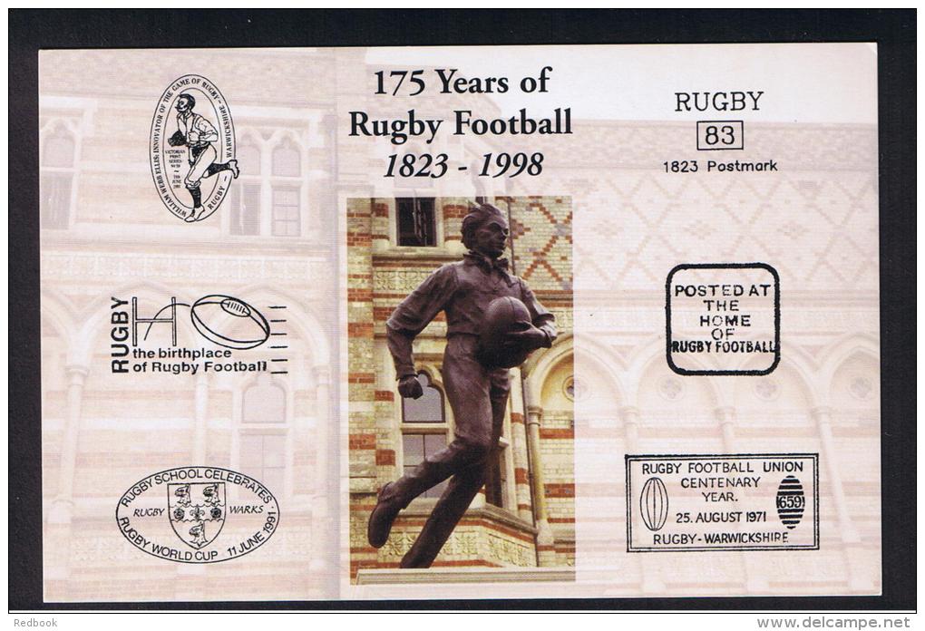 RB 965 - Postcard - 175 Years Of Rugby Football 1823-1998 With Rugby Postmark - Rugby