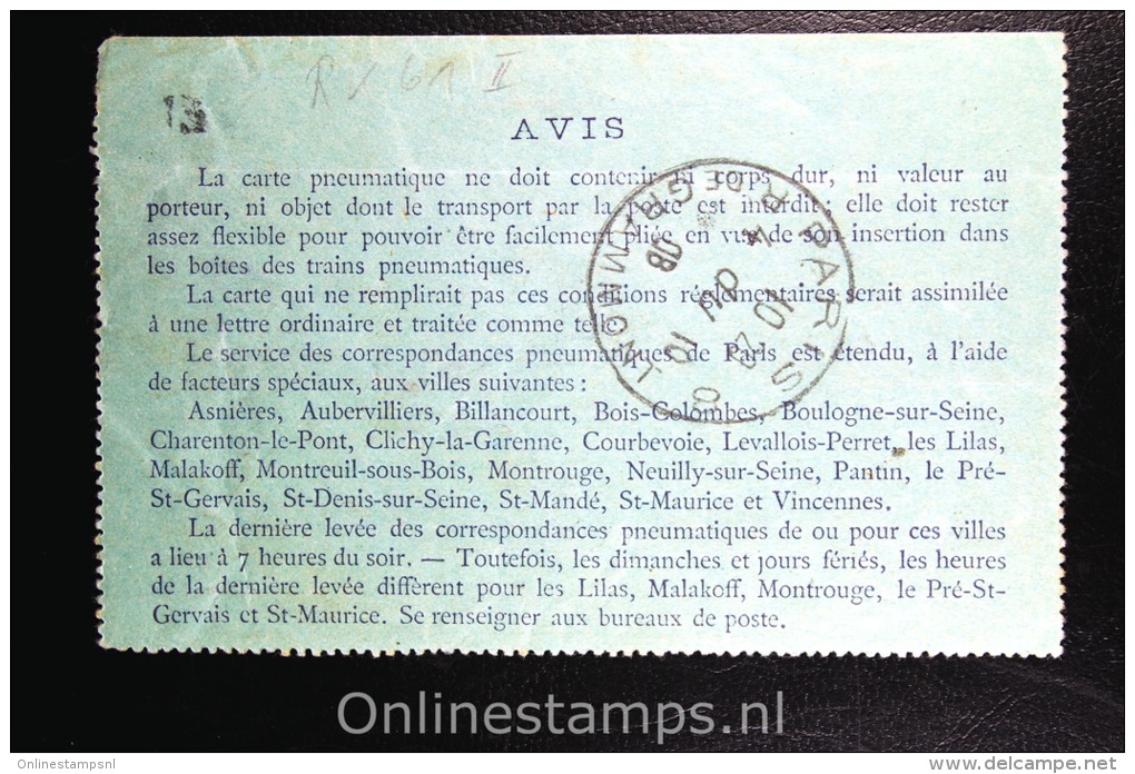 France:  Carte  Pneumatique, Michel RK 61 - Pneumatiques