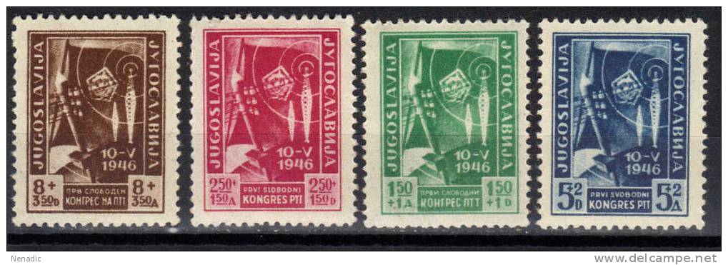 Yugoslavia,First Free Congress Of Postal Officials In Belgrade 1946.,MNH - Unused Stamps