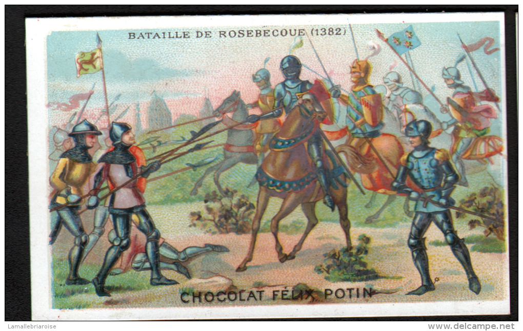 CHROMO FELIX POTIN - BATAILLE DE ROSEBECOUE 1382 - Félix Potin