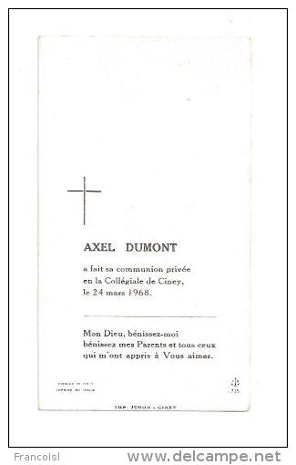 Mignonnette. Souvenir De Communion Privée. 1968. Collégiale De Ciney. Axel Dumont. Jésus, Enfants, Anges - Comunioni