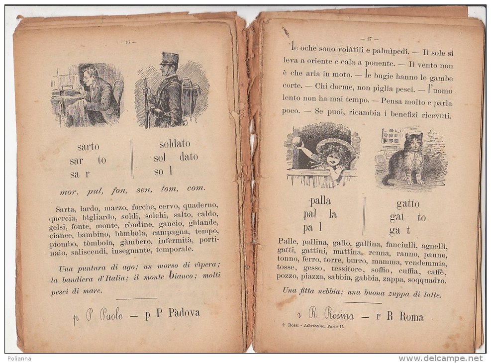 C1292 - Luigi Rossi LIBRICCINO Per Imparare A Leggere E Scrivere Paravia Ed.1908/ABECEDARIO ILLUSTRATO - Old